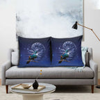 Tui Bird Matariki Galaxy Pillow Cover Koru Silver Fern Aotearoa