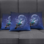 Tui Bird Matariki Galaxy Pillow Cover Koru Silver Fern Aotearoa