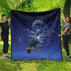 Tui Bird Matariki Galaxy Quilt Koru Silver Fern Aotearoa