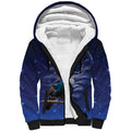 Tui Bird Matariki Galaxy Sherpa Hoodie Koru Silver Fern Aotearoa