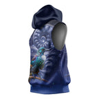 Tui Bird Matariki Galaxy Sleeveless Hoodie Koru Silver Fern Aotearoa