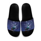 Tui Bird Matariki Galaxy Slide Sandals Koru Silver Fern Aotearoa