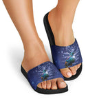 Tui Bird Matariki Galaxy Slide Sandals Koru Silver Fern Aotearoa