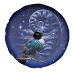 Tui Bird Matariki Galaxy Spare Tire Cover Koru Silver Fern Aotearoa