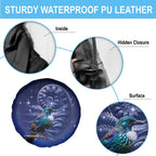 Tui Bird Matariki Galaxy Spare Tire Cover Koru Silver Fern Aotearoa