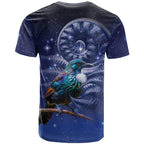 Tui Bird Matariki Galaxy T Shirt Koru Silver Fern Aotearoa