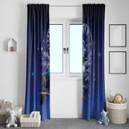 Tui Bird Matariki Galaxy Window Curtain Koru Silver Fern Aotearoa