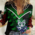 New Zealand Rugby Silver Fern Women Casual Shirt The Maori Warriors LT9
