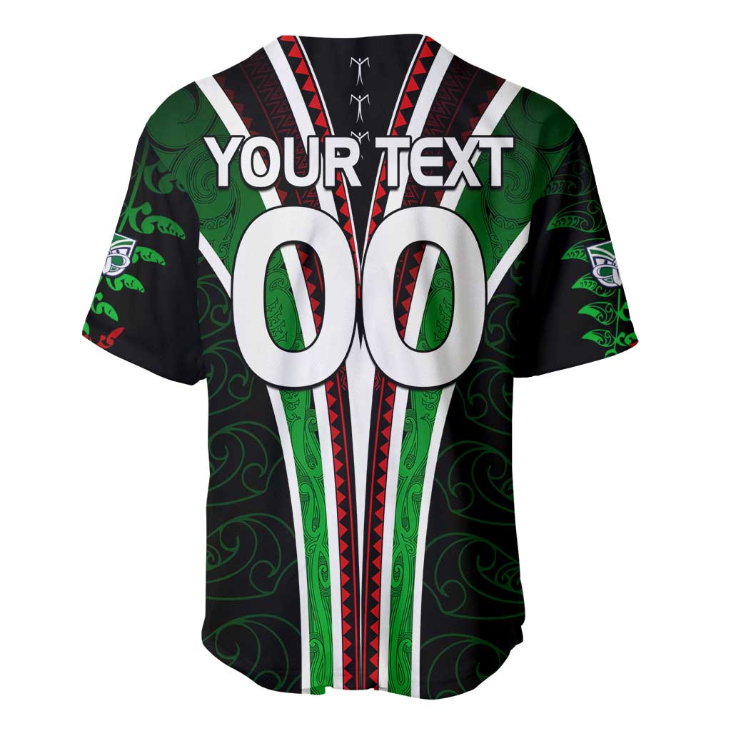 Personalised New Zealand Rugby Silver Fern Baseball Jersey The Maori Warriors LT9