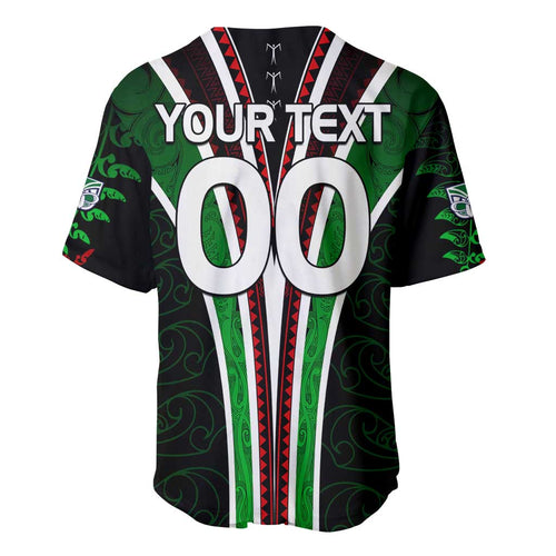 Personalised New Zealand Rugby Silver Fern Baseball Jersey The Maori Warriors LT9