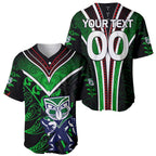 Personalised New Zealand Rugby Silver Fern Baseball Jersey The Maori Warriors LT9
