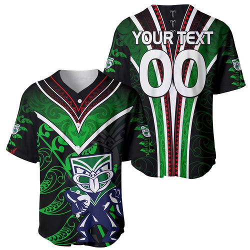 Personalised New Zealand Rugby Silver Fern Baseball Jersey The Maori Warriors LT9