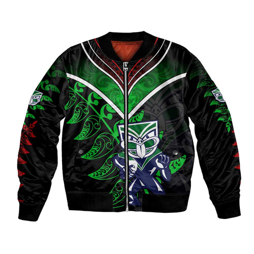 Personalised New Zealand Rugby Silver Fern Bomber Jacket The Maori Warriors LT9