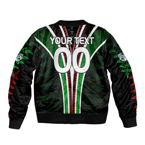 Personalised New Zealand Rugby Silver Fern Bomber Jacket The Maori Warriors LT9