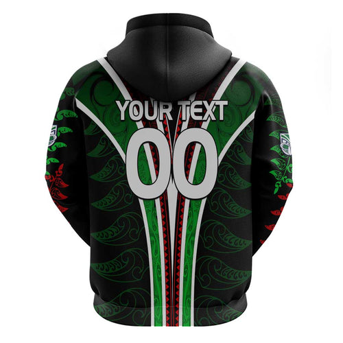 Personalised New Zealand Rugby Silver Fern Hoodie The Maori Warriors LT9