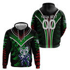 Personalised New Zealand Rugby Silver Fern Hoodie The Maori Warriors LT9