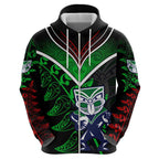 Personalised New Zealand Rugby Silver Fern Hoodie The Maori Warriors LT9
