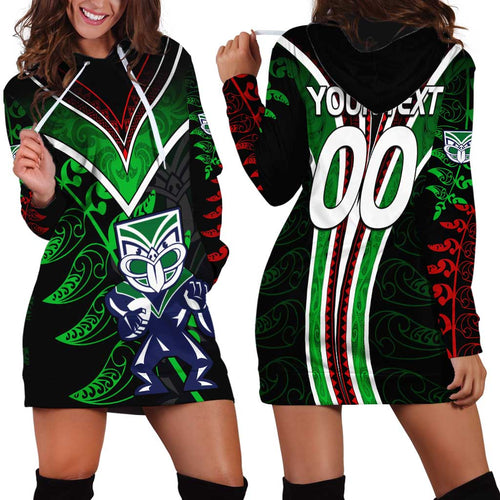 Personalised New Zealand Rugby Silver Fern Hoodie Dress The Maori Warriors LT9