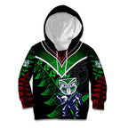 Personalised New Zealand Rugby Silver Fern Kid Hoodie The Maori Warriors LT9