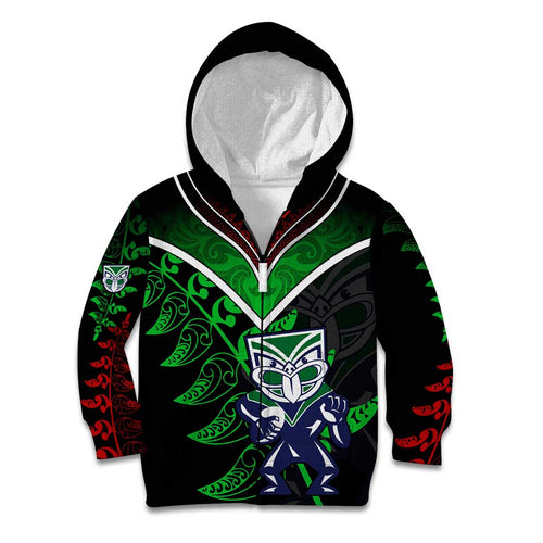 Personalised New Zealand Rugby Silver Fern Kid Hoodie The Maori Warriors LT9