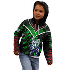Personalised New Zealand Rugby Silver Fern Kid Hoodie The Maori Warriors LT9