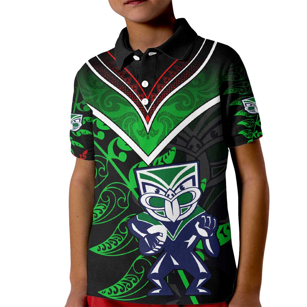 Personalised New Zealand Rugby Silver Fern Kid Polo Shirt The Maori Warriors LT9