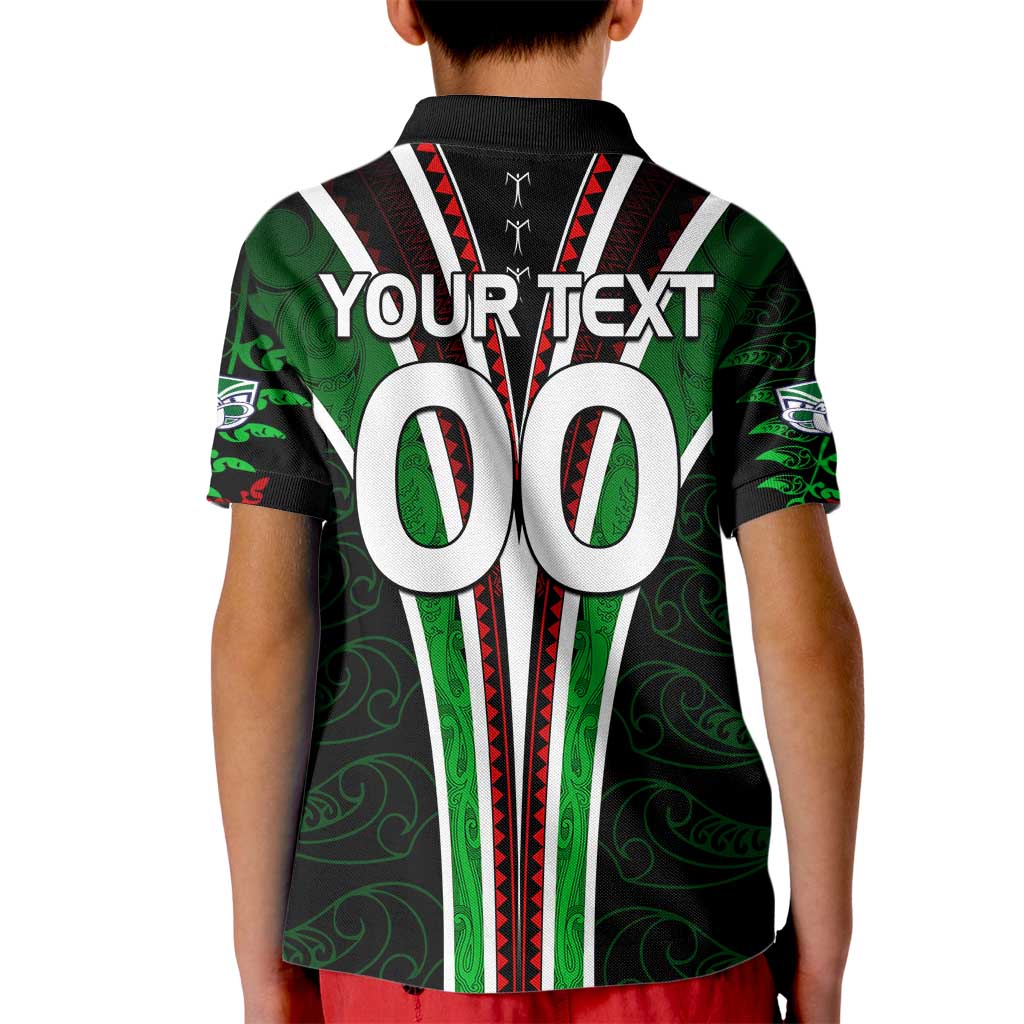 Personalised New Zealand Rugby Silver Fern Kid Polo Shirt The Maori Warriors LT9