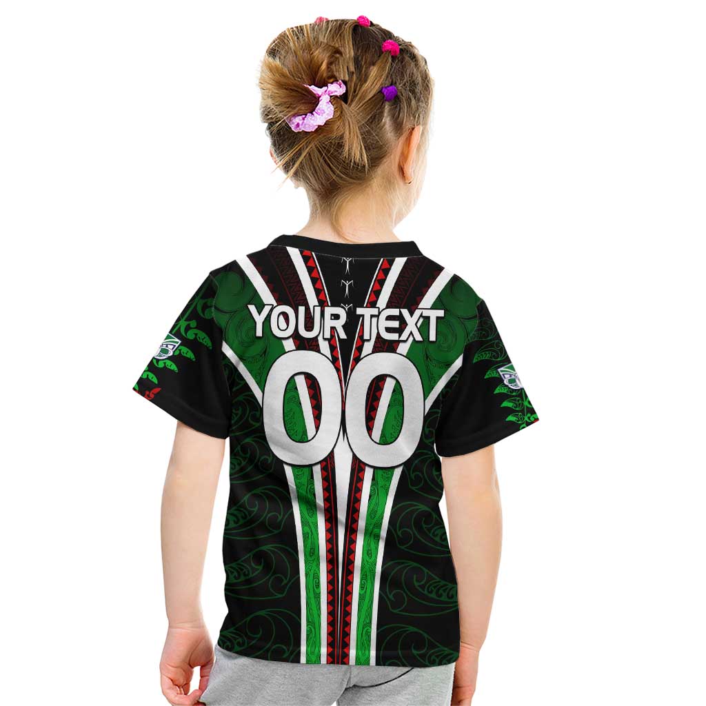 Personalised New Zealand Rugby Silver Fern Kid T Shirt The Maori Warriors LT9