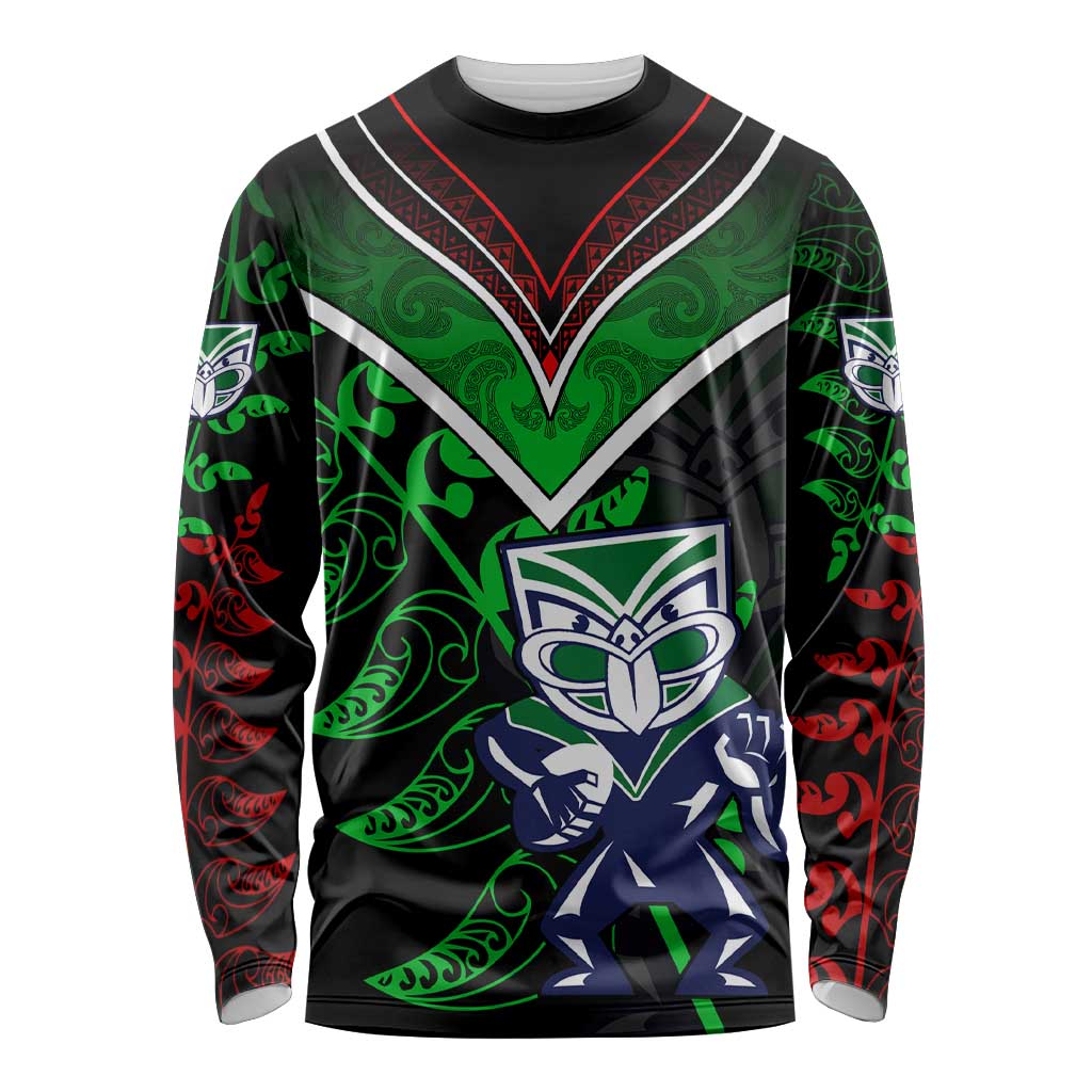 Personalised New Zealand Rugby Silver Fern Long Sleeve Shirt The Maori Warriors LT9