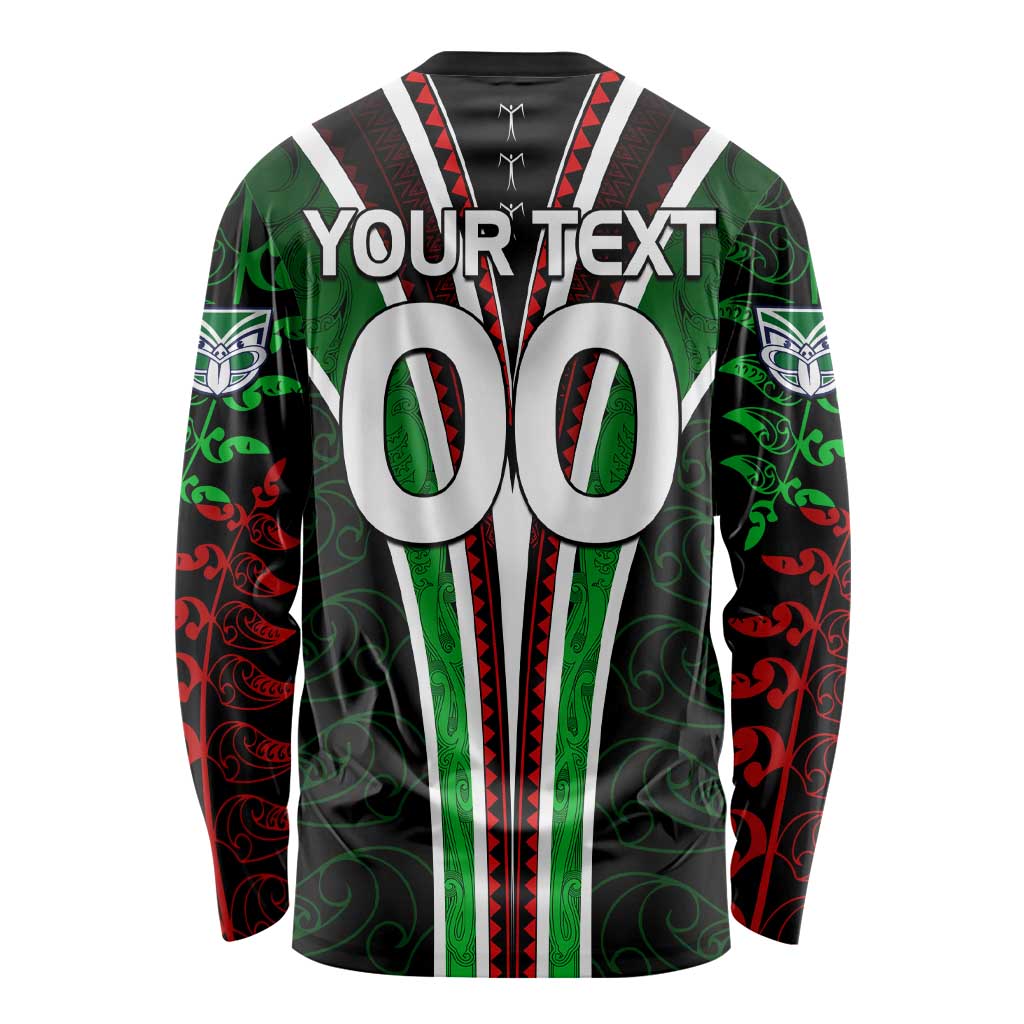Personalised New Zealand Rugby Silver Fern Long Sleeve Shirt The Maori Warriors LT9