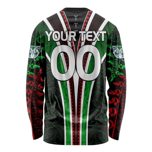 Personalised New Zealand Rugby Silver Fern Long Sleeve Shirt The Maori Warriors LT9