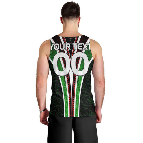 Personalised New Zealand Rugby Silver Fern Men Tank Top The Maori Warriors LT9