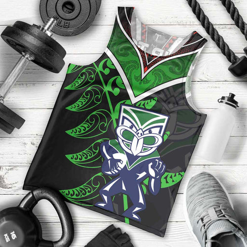 Personalised New Zealand Rugby Silver Fern Men Tank Top The Maori Warriors LT9