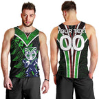 Personalised New Zealand Rugby Silver Fern Men Tank Top The Maori Warriors LT9