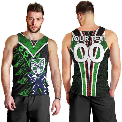 Personalised New Zealand Rugby Silver Fern Men Tank Top The Maori Warriors LT9