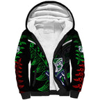 Personalised New Zealand Rugby Silver Fern Sherpa Hoodie The Maori Warriors LT9
