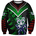 Personalised New Zealand Rugby Silver Fern Sweatshirt The Maori Warriors LT9