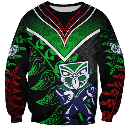 Personalised New Zealand Rugby Silver Fern Sweatshirt The Maori Warriors LT9