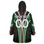 Personalised New Zealand Rugby Silver Fern Wearable Blanket Hoodie The Maori Warriors LT9