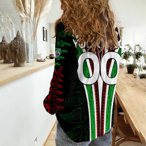 Personalised New Zealand Rugby Silver Fern Women Casual Shirt The Maori Warriors LT9