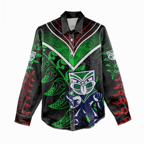 Personalised New Zealand Rugby Silver Fern Women Casual Shirt The Maori Warriors LT9