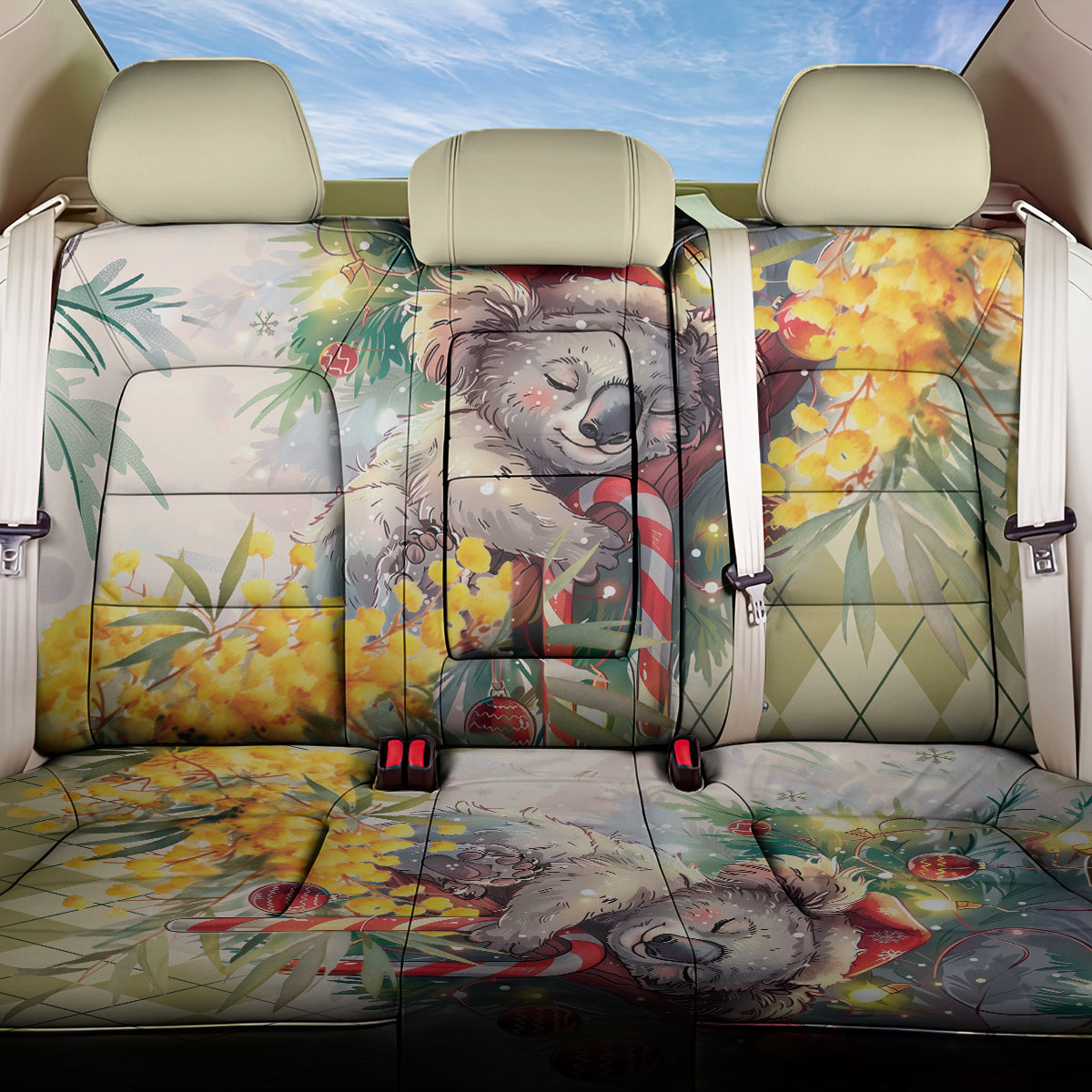 Have A Koala-ty Christmas in July Back Car Seat Cover