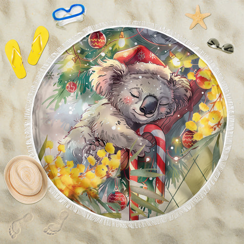 Have A Koala-ty Christmas in July Beach Blanket