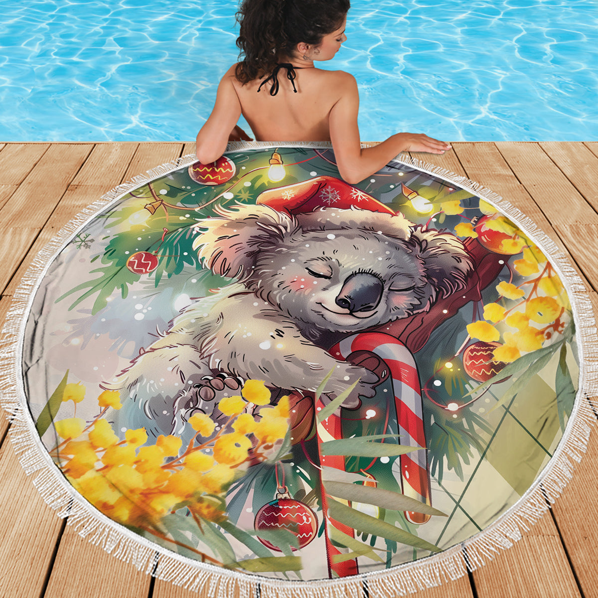 Have A Koala-ty Christmas in July Beach Blanket
