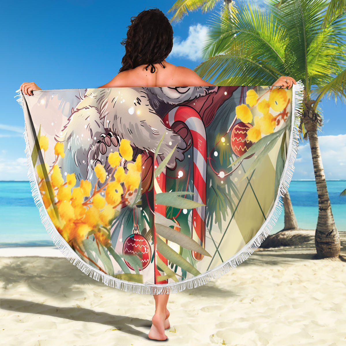 Have A Koala-ty Christmas in July Beach Blanket