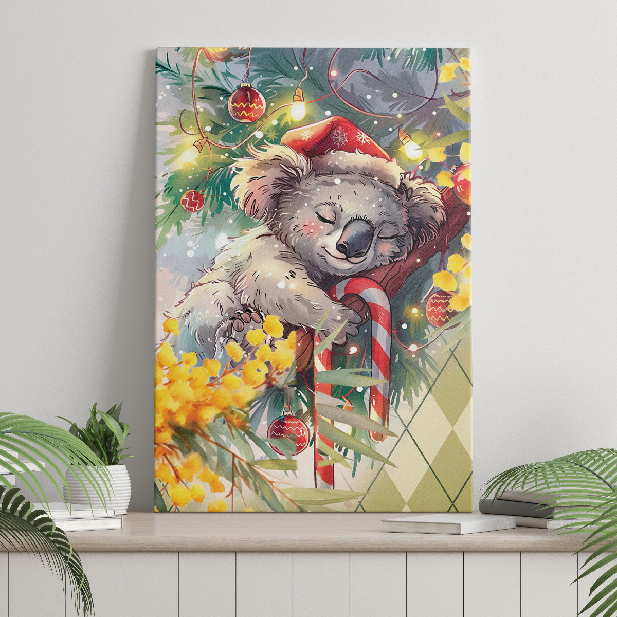 Have A Koala-ty Christmas in July Canvas Wall Art