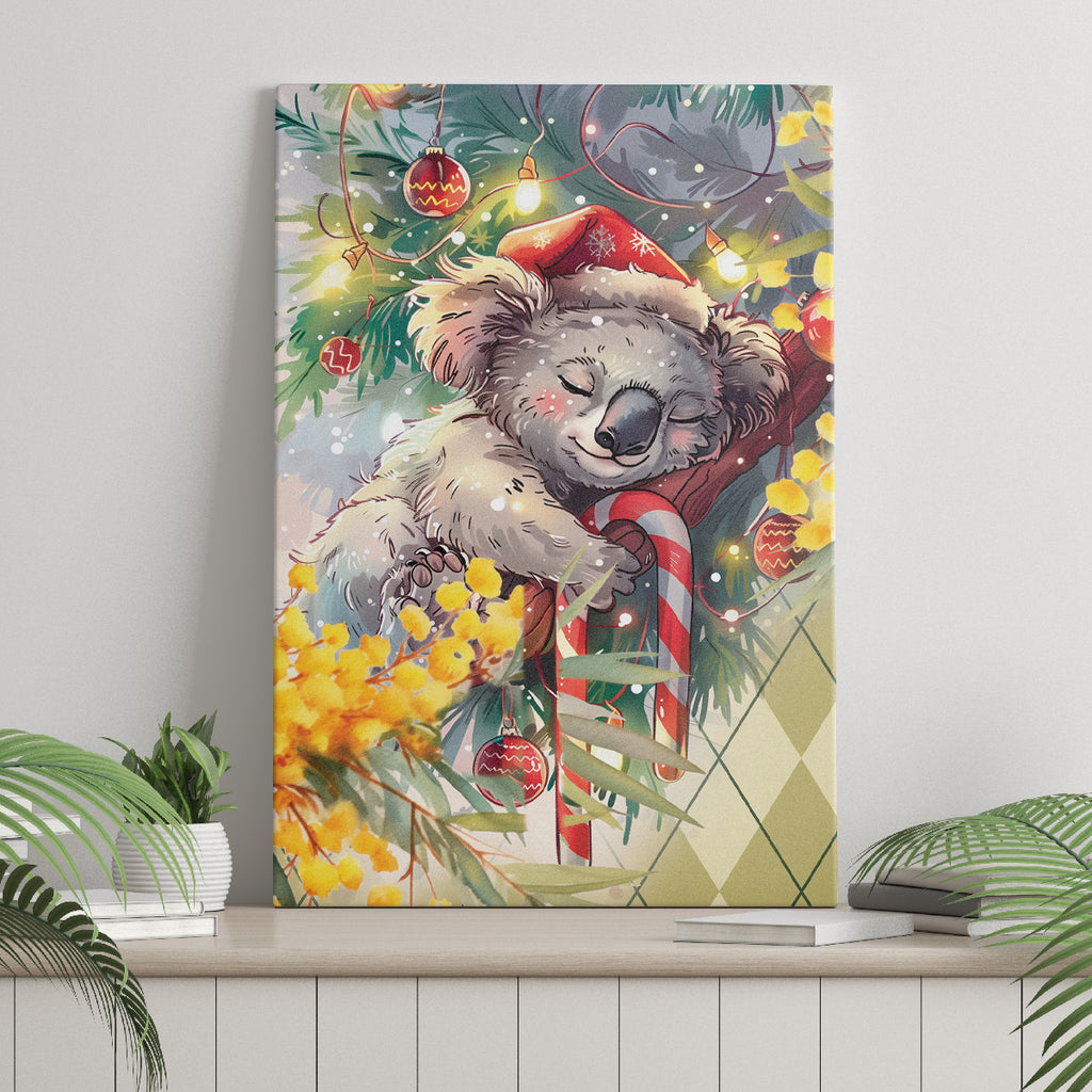 Have A Koala-ty Christmas in July Canvas Wall Art