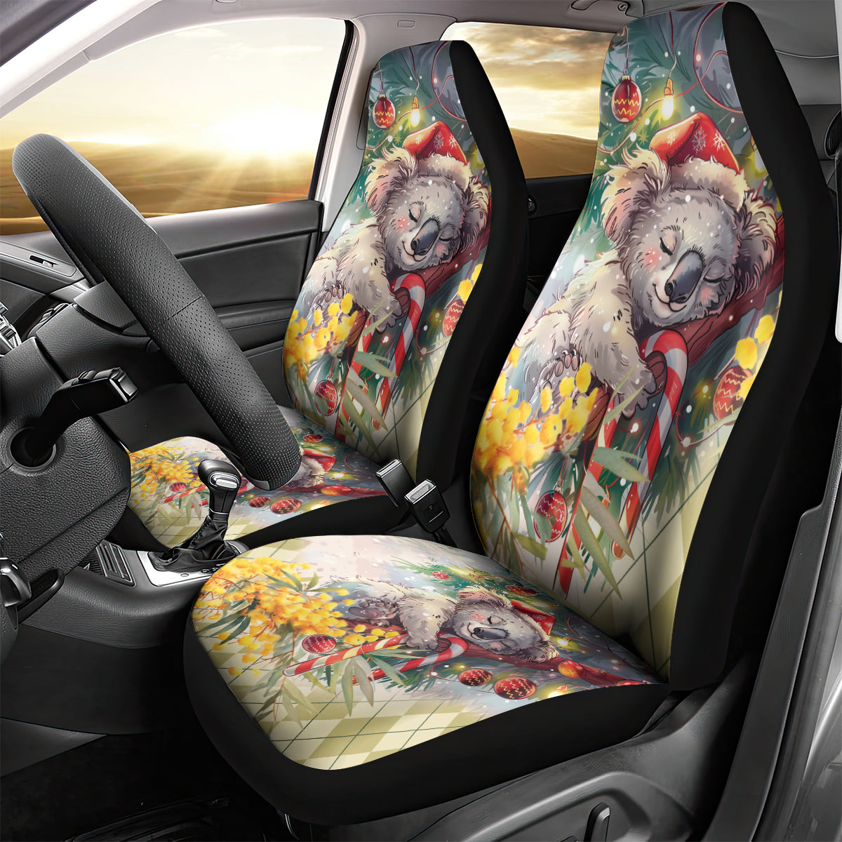 Have A Koala-ty Christmas in July Car Seat Cover