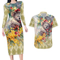 Have A Koala-ty Christmas in July Couples Matching Long Sleeve Bodycon Dress and Hawaiian Shirt