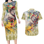 Have A Koala-ty Christmas in July Couples Matching Long Sleeve Bodycon Dress and Hawaiian Shirt